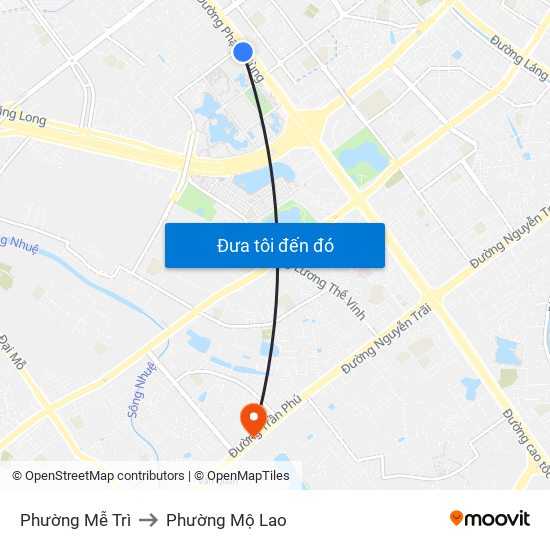 Phường Mễ Trì to Phường Mộ Lao map