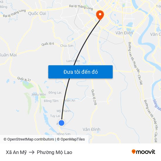 Xã An Mỹ to Phường Mộ Lao map
