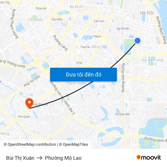 Bùi Thị Xuân to Phường Mộ Lao map