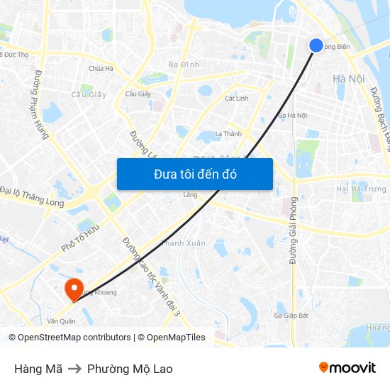 Hàng Mã to Phường Mộ Lao map