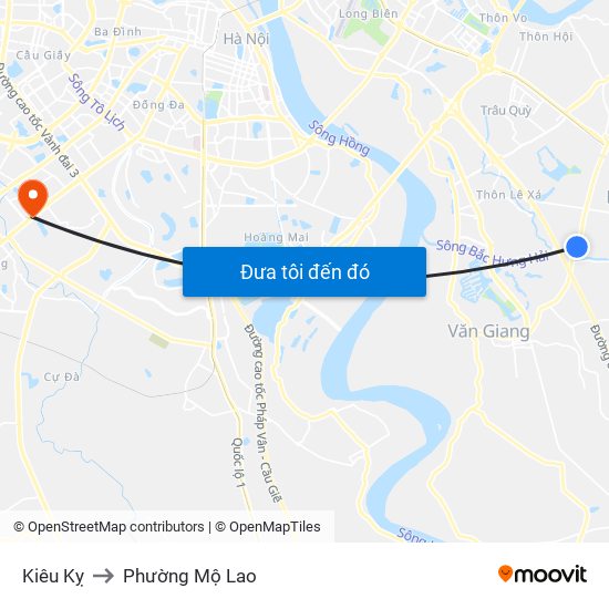 Kiêu Kỵ to Phường Mộ Lao map