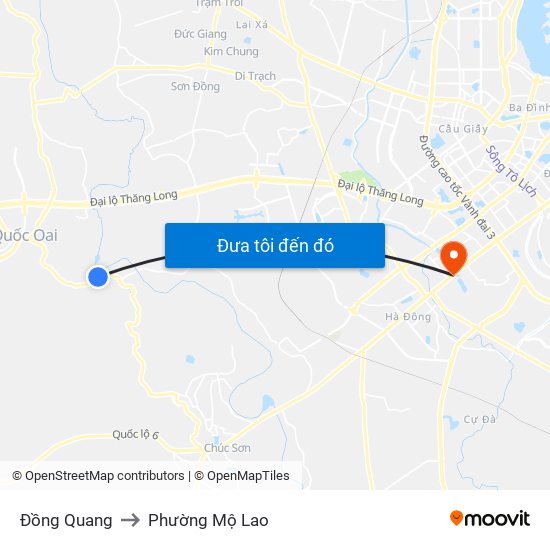 Đồng Quang to Phường Mộ Lao map