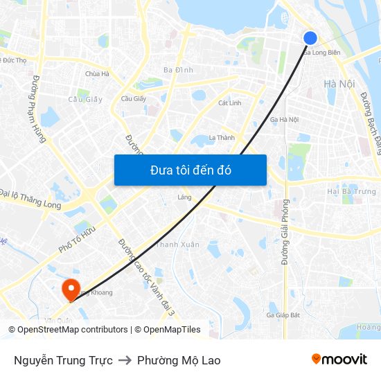 Nguyễn Trung Trực to Phường Mộ Lao map