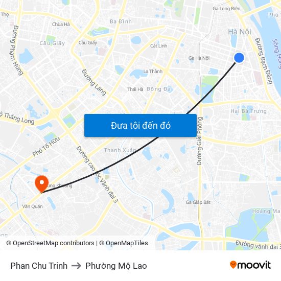 Phan Chu Trinh to Phường Mộ Lao map