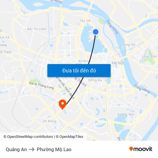 Quảng An to Phường Mộ Lao map
