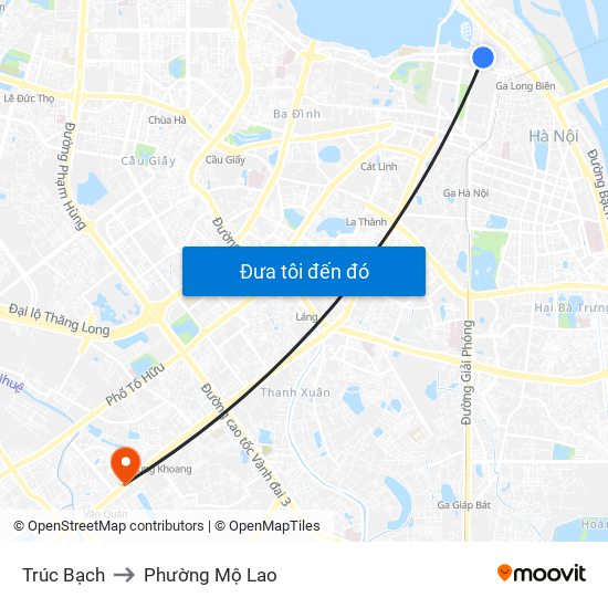 Trúc Bạch to Phường Mộ Lao map