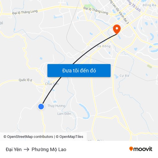 Đại Yên to Phường Mộ Lao map