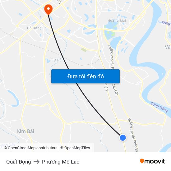 Quất Động to Phường Mộ Lao map