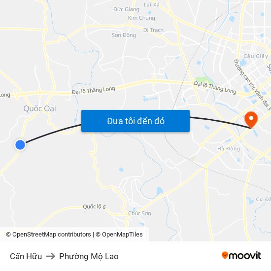 Cấn Hữu to Phường Mộ Lao map