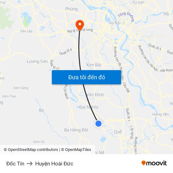 Đốc Tín to Huyện Hoài Đức map