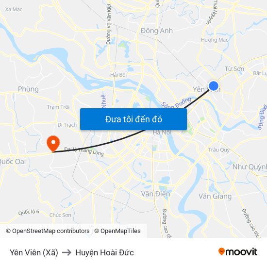 Yên Viên (Xã) to Huyện Hoài Đức map