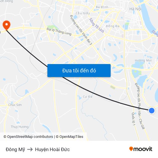 Đông Mỹ to Huyện Hoài Đức map