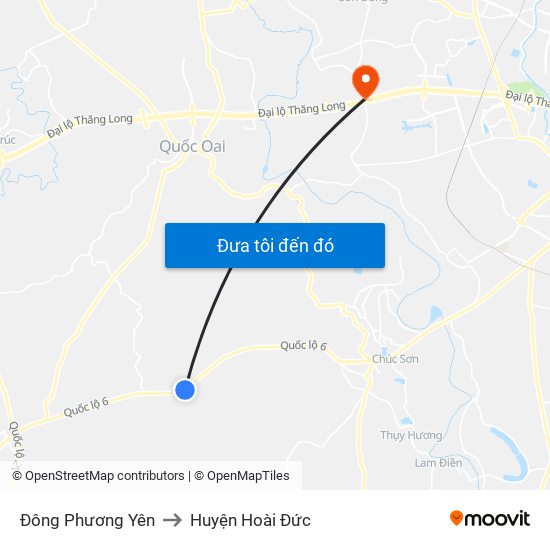 Đông Phương Yên to Huyện Hoài Đức map