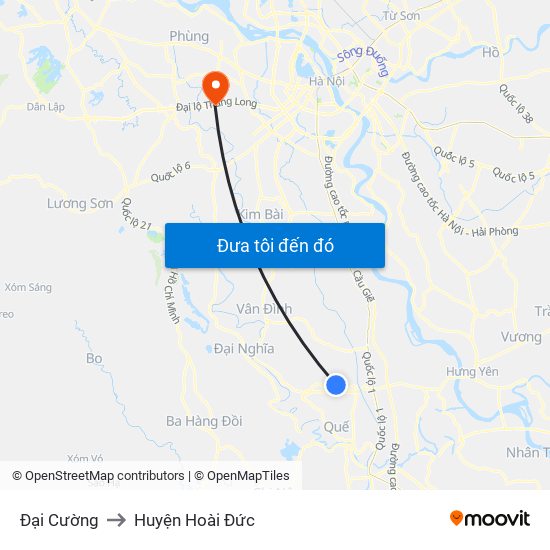 Đại Cường to Huyện Hoài Đức map