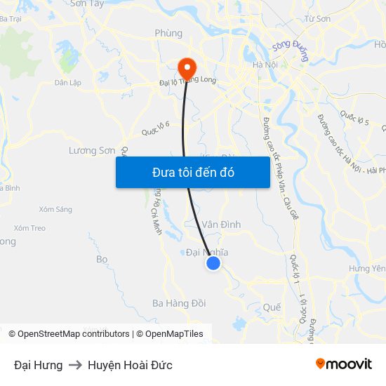 Đại Hưng to Huyện Hoài Đức map