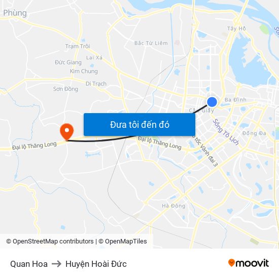 Quan Hoa to Huyện Hoài Đức map