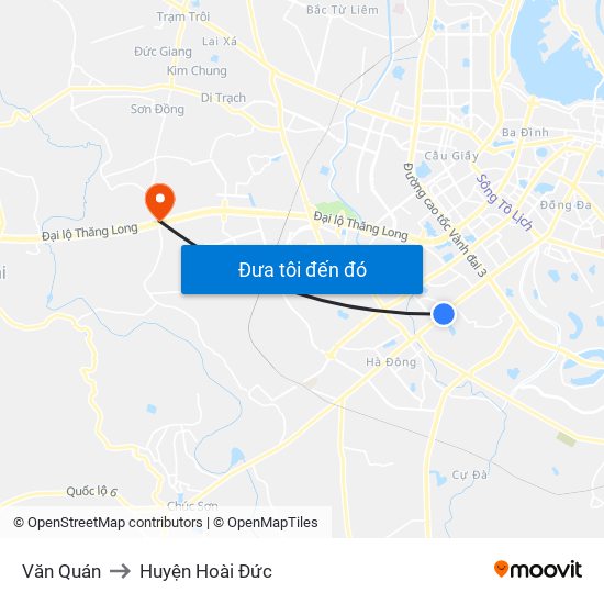 Văn Quán to Huyện Hoài Đức map