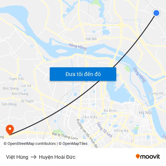 Việt Hùng to Huyện Hoài Đức map