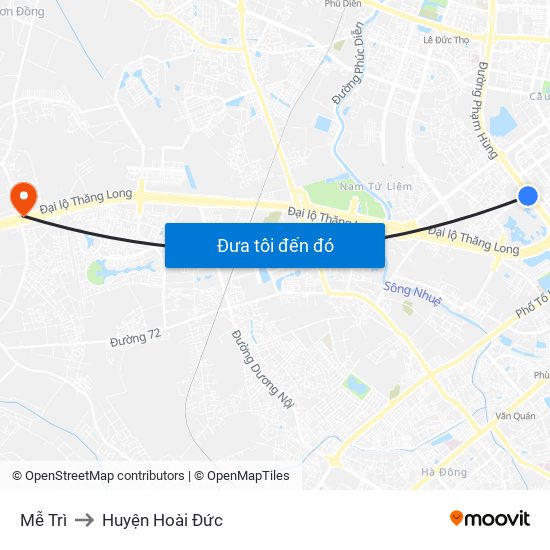 Mễ Trì to Huyện Hoài Đức map