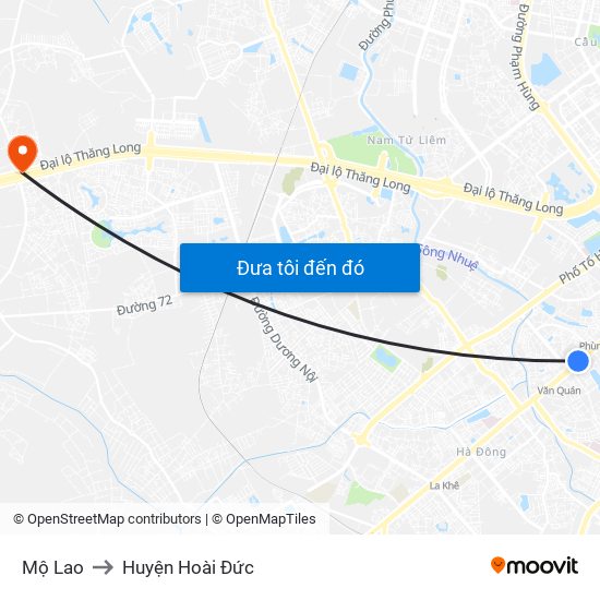 Mộ Lao to Huyện Hoài Đức map