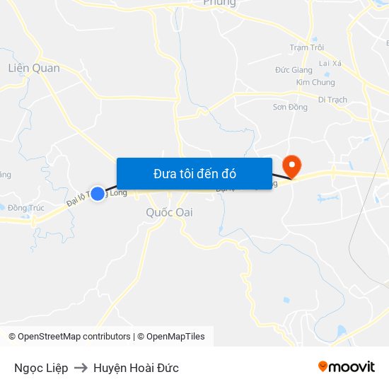 Ngọc Liệp to Huyện Hoài Đức map