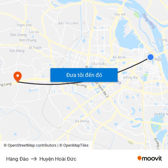 Hàng Đào to Huyện Hoài Đức map