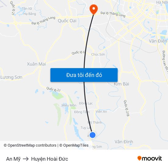 An Mỹ to Huyện Hoài Đức map