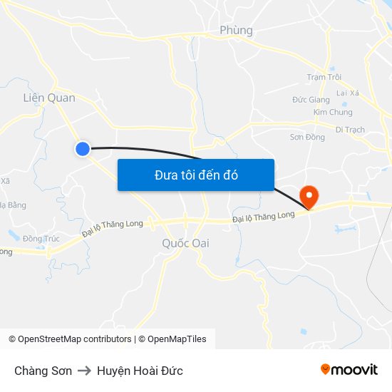 Chàng Sơn to Huyện Hoài Đức map