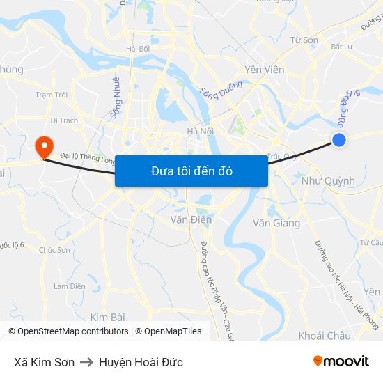 Xã Kim Sơn to Huyện Hoài Đức map