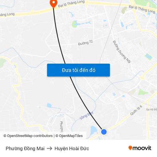 Phường Đồng Mai to Huyện Hoài Đức map