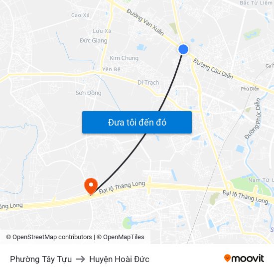 Phường Tây Tựu to Huyện Hoài Đức map