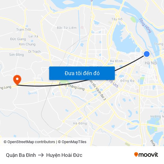 Quận Ba Đình to Huyện Hoài Đức map