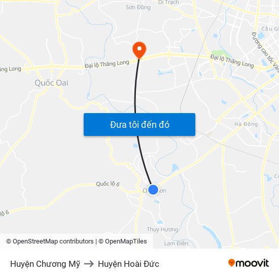 Huyện Chương Mỹ to Huyện Hoài Đức map