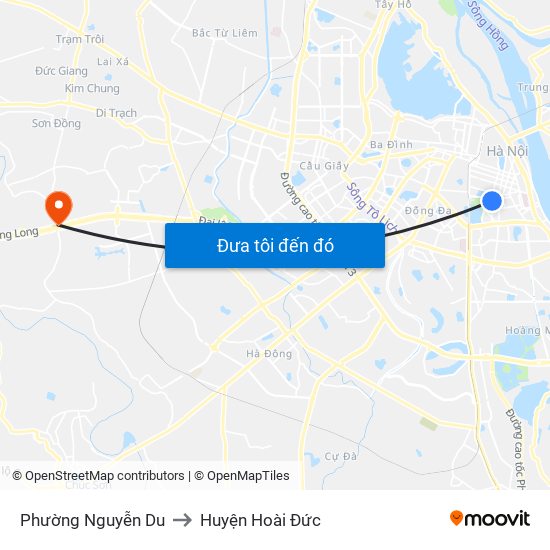 Phường Nguyễn Du to Huyện Hoài Đức map