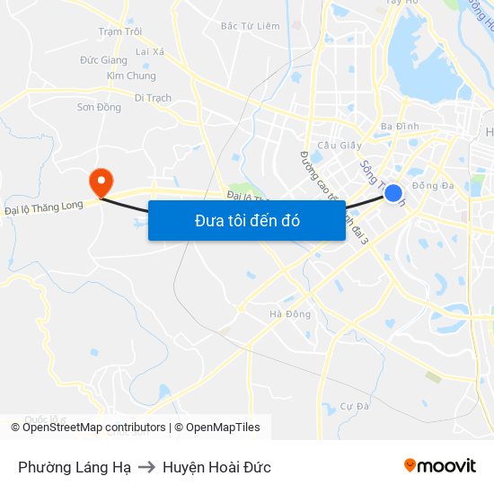 Phường Láng Hạ to Huyện Hoài Đức map