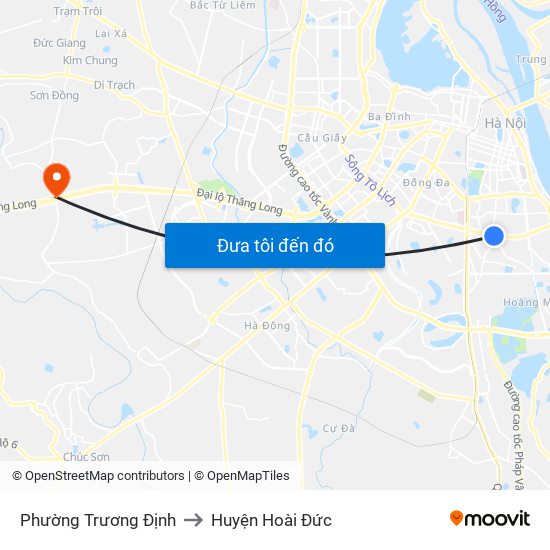 Phường Trương Định to Huyện Hoài Đức map