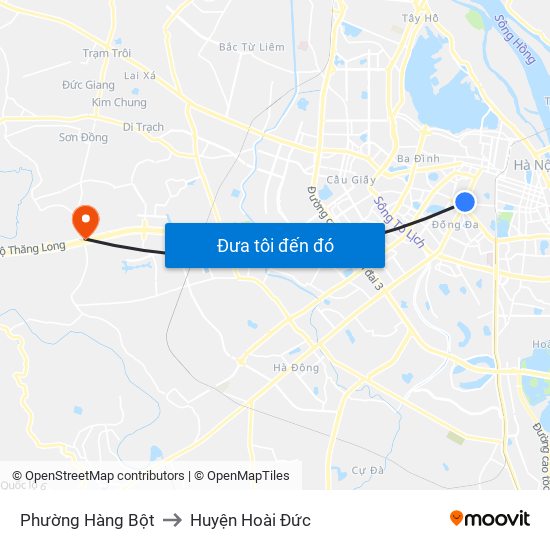 Phường Hàng Bột to Huyện Hoài Đức map