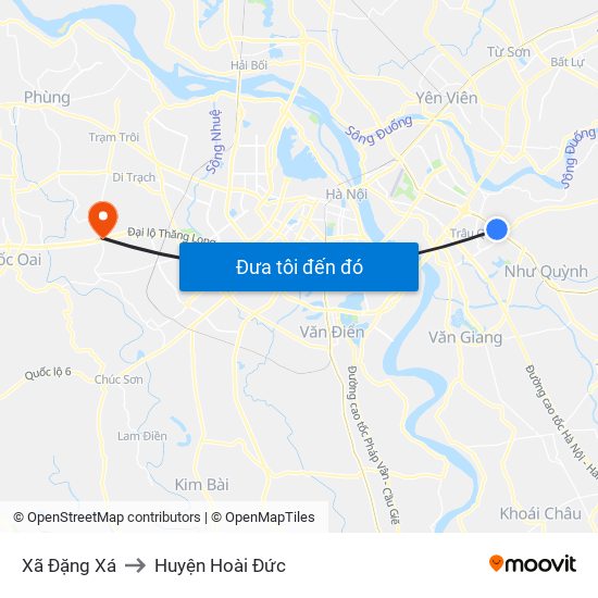 Xã Đặng Xá to Huyện Hoài Đức map