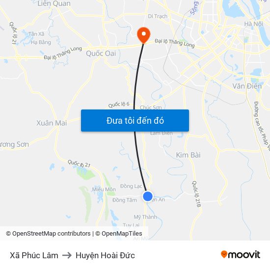 Xã Phúc Lâm to Huyện Hoài Đức map