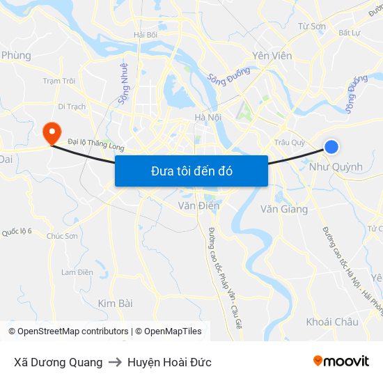 Xã Dương Quang to Huyện Hoài Đức map