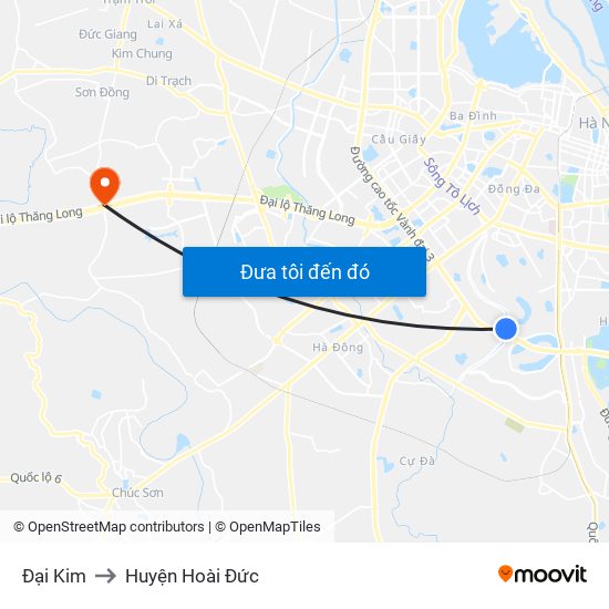 Đại Kim to Huyện Hoài Đức map