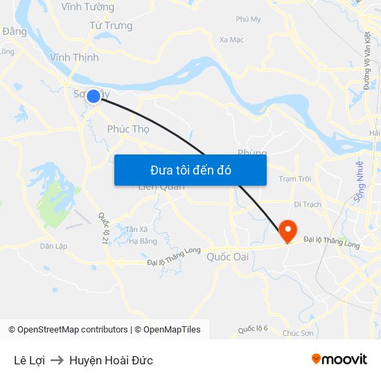 Lê Lợi to Huyện Hoài Đức map