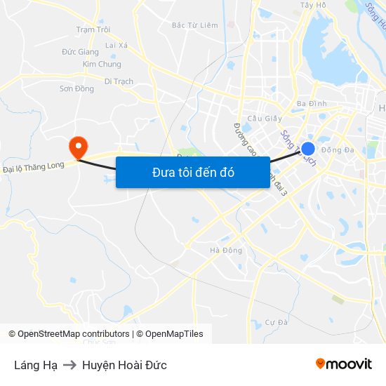 Láng Hạ to Huyện Hoài Đức map