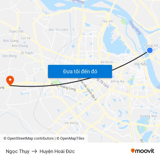 Ngọc Thụy to Huyện Hoài Đức map