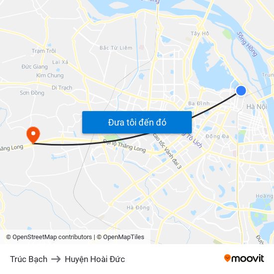 Trúc Bạch to Huyện Hoài Đức map