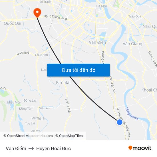 Vạn Điểm to Huyện Hoài Đức map