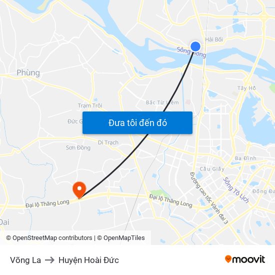 Võng La to Huyện Hoài Đức map