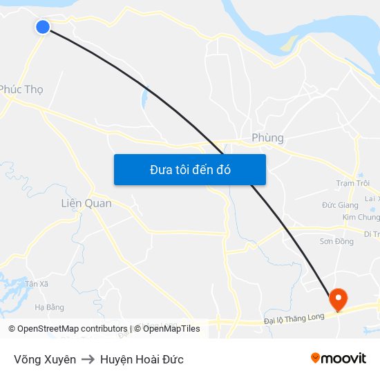 Võng Xuyên to Huyện Hoài Đức map