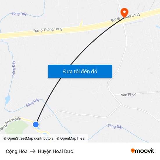 Cộng Hòa to Huyện Hoài Đức map