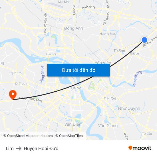 Lim to Huyện Hoài Đức map
